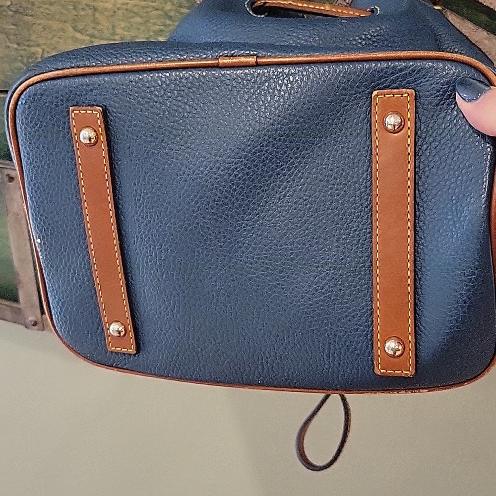 Dooney & Bourke Pebbled Leather Drawstring Bucket Bag With Gold Hardware & Charm - Picture 7 of 16